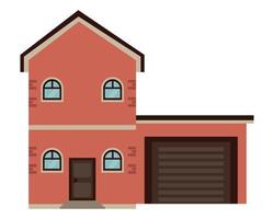 orange house facade vector