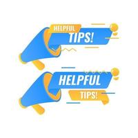 helpful tips speech bubble with megaphone badge label vector