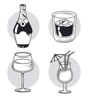 whiskey and drinks vector