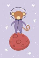 monkey in planet vector