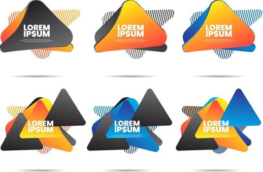 set of Dynamic colorful texture overlapped background vector