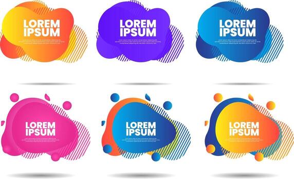 set of Dynamic colorful texture overlapped background vector