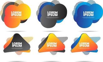 set of Dynamic colorful texture overlapped background vector