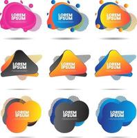 set of Dynamic colorful texture overlapped background vector