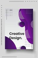 Cover design template set with abstract lines modern different color gradient style on background vector