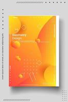 Cover design template set with abstract lines modern different color gradient style on background vector