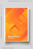 Plantilla de diseño de portada con líneas abstractas estilo moderno degradado de color diferente en el fondo vector