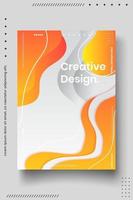 Plantilla de diseño de portada con líneas abstractas estilo moderno degradado de color diferente en el fondo vector