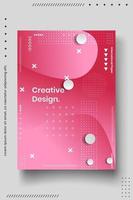 Cover design template set with abstract lines modern different color gradient style on background vector