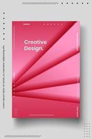 Plantilla de diseño de portada con líneas abstractas estilo moderno degradado de color diferente en el fondo vector