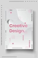 Plantilla de diseño de portada con líneas abstractas estilo moderno degradado de color diferente en el fondo vector