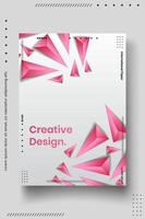 Plantilla de diseño de portada con líneas abstractas estilo moderno degradado de color diferente en el fondo vector