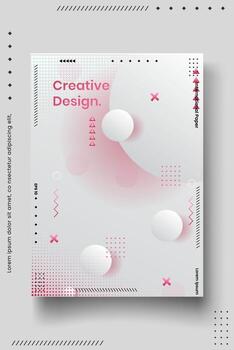 Cover design template set with abstract lines modern different color gradient style on background vector