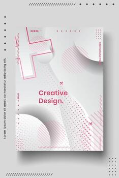 Cover design template set with abstract lines modern different color gradient style on background vector