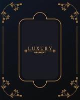 golden luxury frame with victorian style in black background vector