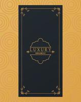 luxury golden frame victorian style in yellow background vector