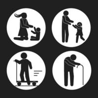 pictogram family activities vector