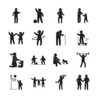 set pictogram people vector