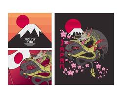 japanese decoration set vector