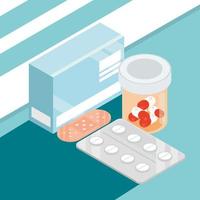 various meds isometric vector