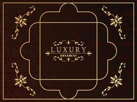 golden luxury frame with victorian style in red wine background vector