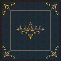luxury golden frame victorian in black background vector