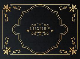 golden luxury frame victorian style in black background vector