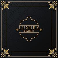 luxury golden frame with style victorian in black background vector