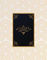 luxury frame with victorian style in golden waves figures background vector