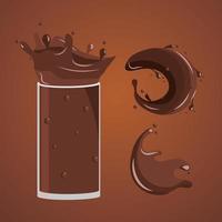 vaso de chocolate que fluye vector