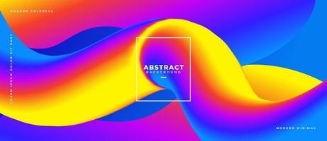 Abstract curve gradient fluid flow shape path on liquid colors dynamic background vector