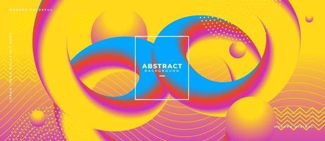 Abstract 3d sphere and lines flowing with curved flow fluid shape path on dynamic gradient background vector