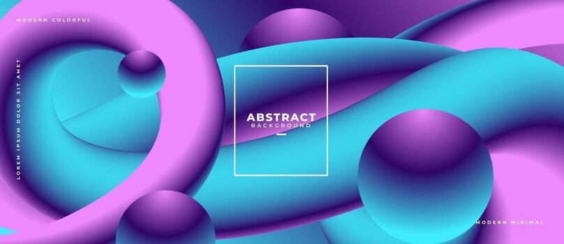 Abstract fluid color sphere wave on liquid gradient background with dynamic motion style vector