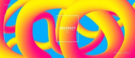 Abstract dynamic fluid 3d curved flowing path shape on plane liquid blue background vector