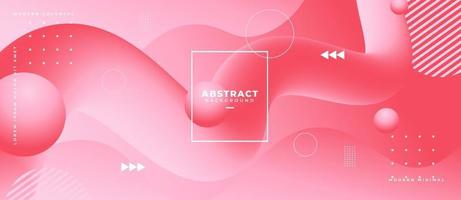 Abstract 3d curved gradient fluid shape path with sphere and geometric shape on liquid background vector