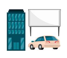 building screen car vector