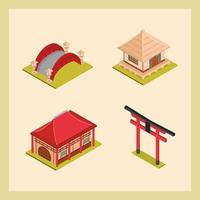 chinese buildings gate vector