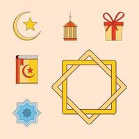 eid mubarak icons vector