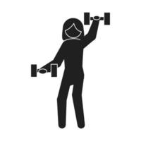 fitness woman with weight vector