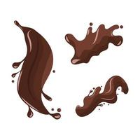 splashes chocolate set vector