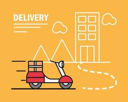 delivery motrocycle city vector