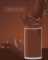 chocolate en vaso vector