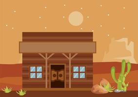 wild west panorama vector