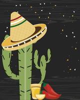 mexican celebration items vector