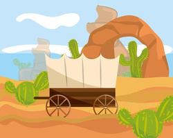 west carriage cactus vector