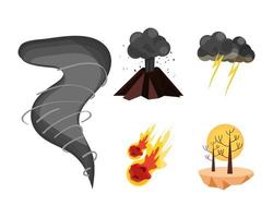 natural disaster set vector