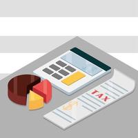 tax calculator diagram vector