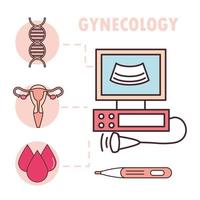 medical monitor uterus vector