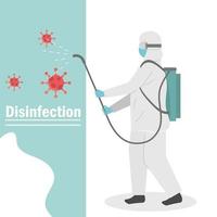 coronavirus disinfection worker vector