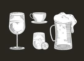 set of cups vector